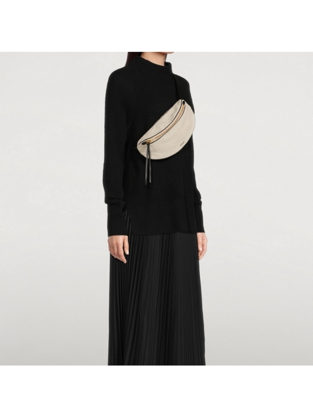Jil Sander Cream Leather Crossbody Belt Bag